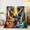 Archangel Sword Shield Bedroom Blanket for Livingroom Couch Lunch Break Soft Throw for Friend's Festival Gift