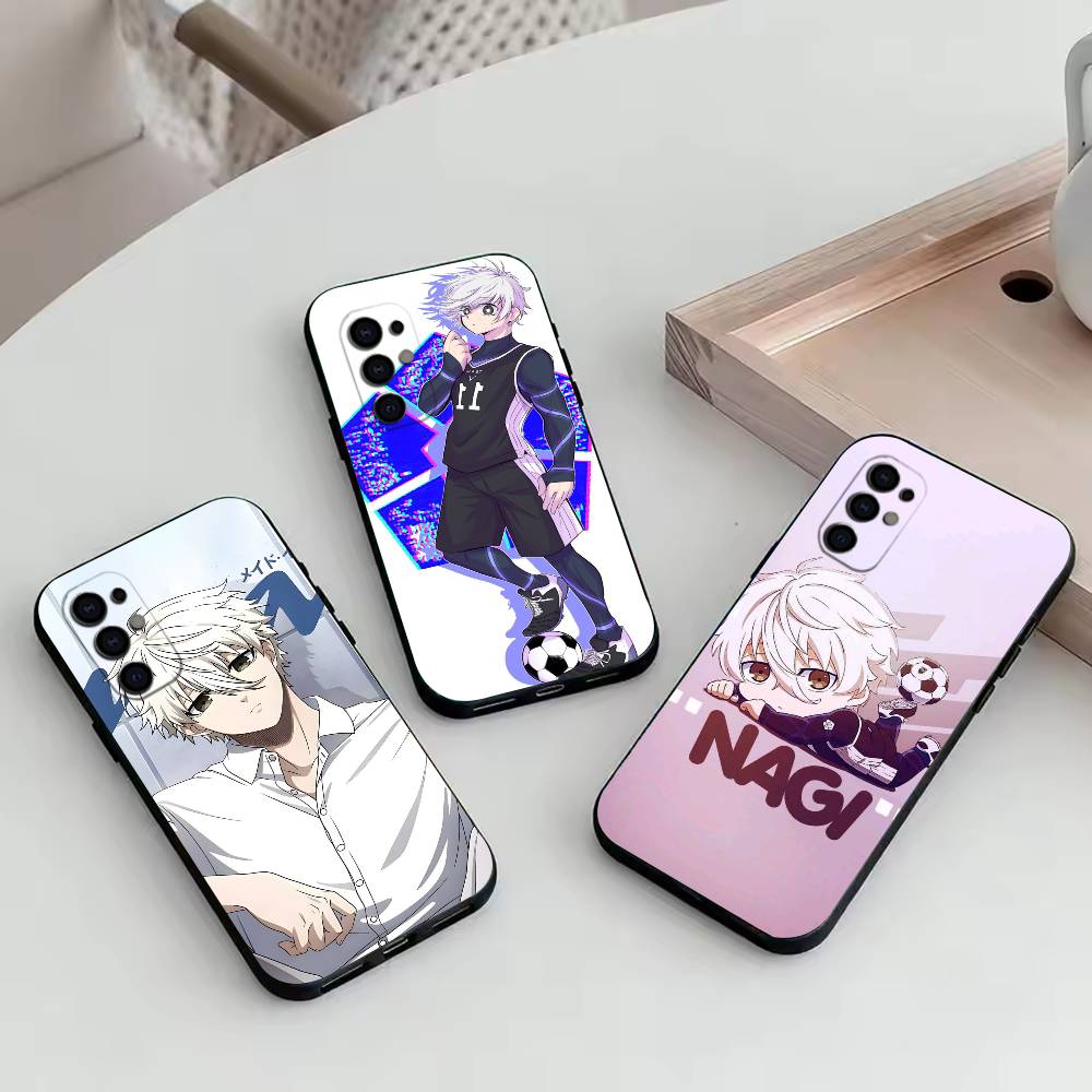 Blaue N-Nagi Seishiro Handyhülle für Samsung S25,S24,S21,S22,S23,S30,Ultra,S20,Plus,Fe,Weiche Silikon-Schwarze Abdeckung