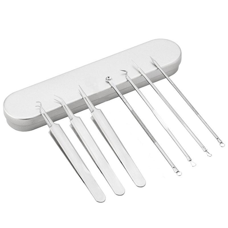 Stainless Steel Blackhead and Acne Removal Tweezers Set