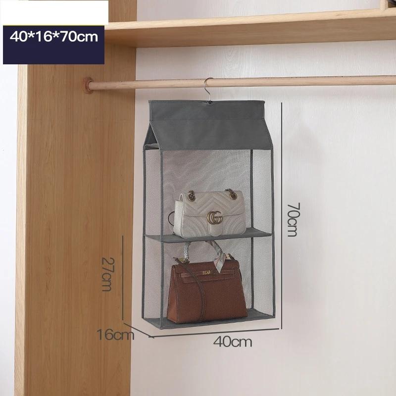 

Closet Handbag Hanging Organizer For Wardrobe Storage Bag Door Wall Clear Sundry Shoe Bag with Hanger Pouch Handbag organizer 1PC