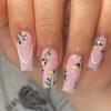 24Pcs French Long Ballet Square Fake Nails Removable Full Cover Press On Nails Acrylic False Nail Tips