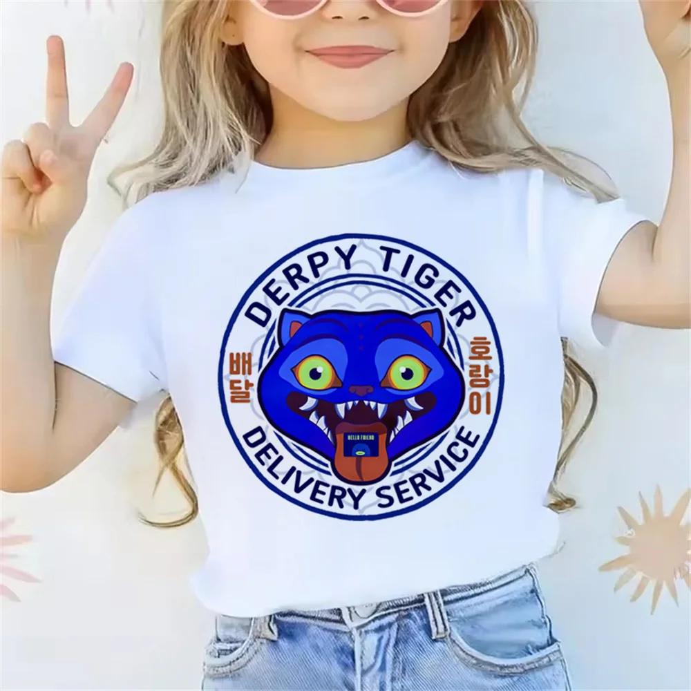 Movie KPop Demon Hunters T-shirt Summer Short Sleeve Tee for Casual Loose Girl Boy Cotton Printed Tops