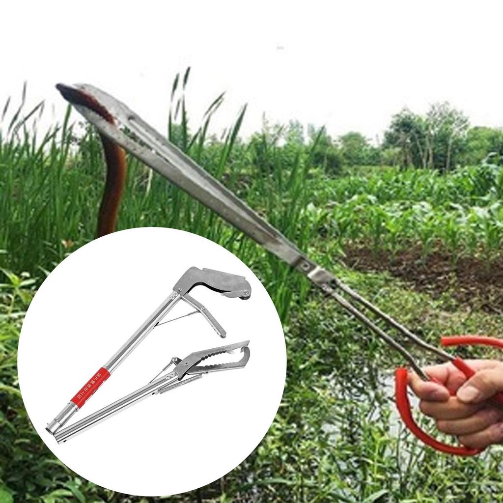 Snake Tongs with Lock Outdoor Heavy Duty Easy To Clean Reptile Catcher Fold