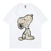 Snoopy Cartoon Anime Women Tshirt Summer Short Sleeve White 100 Cotton Unisex Tee Shirts Tops 2025 New Fashion Couple Clothing