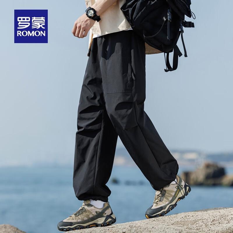 ROMON Men's Loose Fit Straight-Leg Cargo Pants