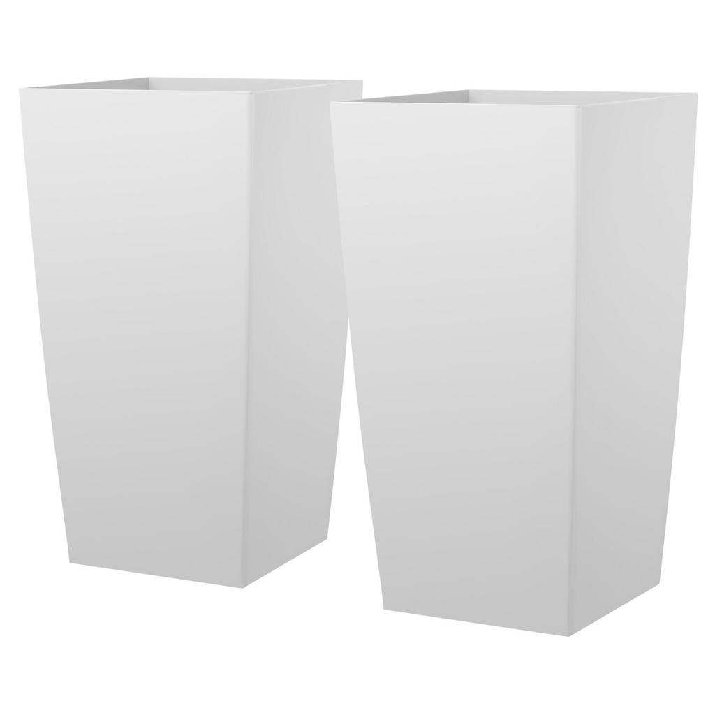 Tall Planters Set of 2, 750 mm Large Outdoor Taper Planters for Outdoor Indoor Plants, Front Porch Plastic Modern Flower Pots with Casters, Inner Pot
