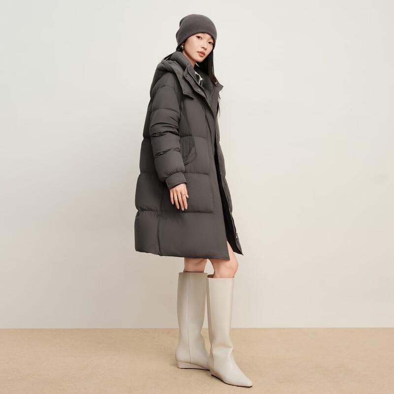 Elva' Island Women's Hooded Mid-Length Down Jacket