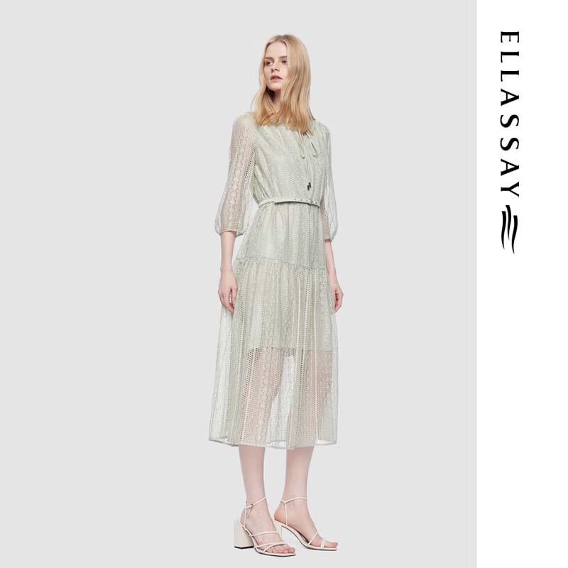 ELLASSAY Women's French Hollow Lightweight Midi Tea Dress