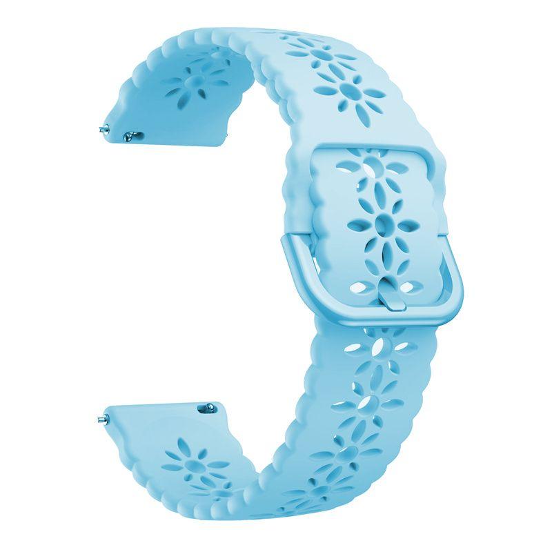 20mm 22mm Snowflake Pattern Hollow Silicone Replacement Strap for Sports Smart Watch Compatible with HUAWEI Watch Samsung Galaxy Watch Amazfit Watch