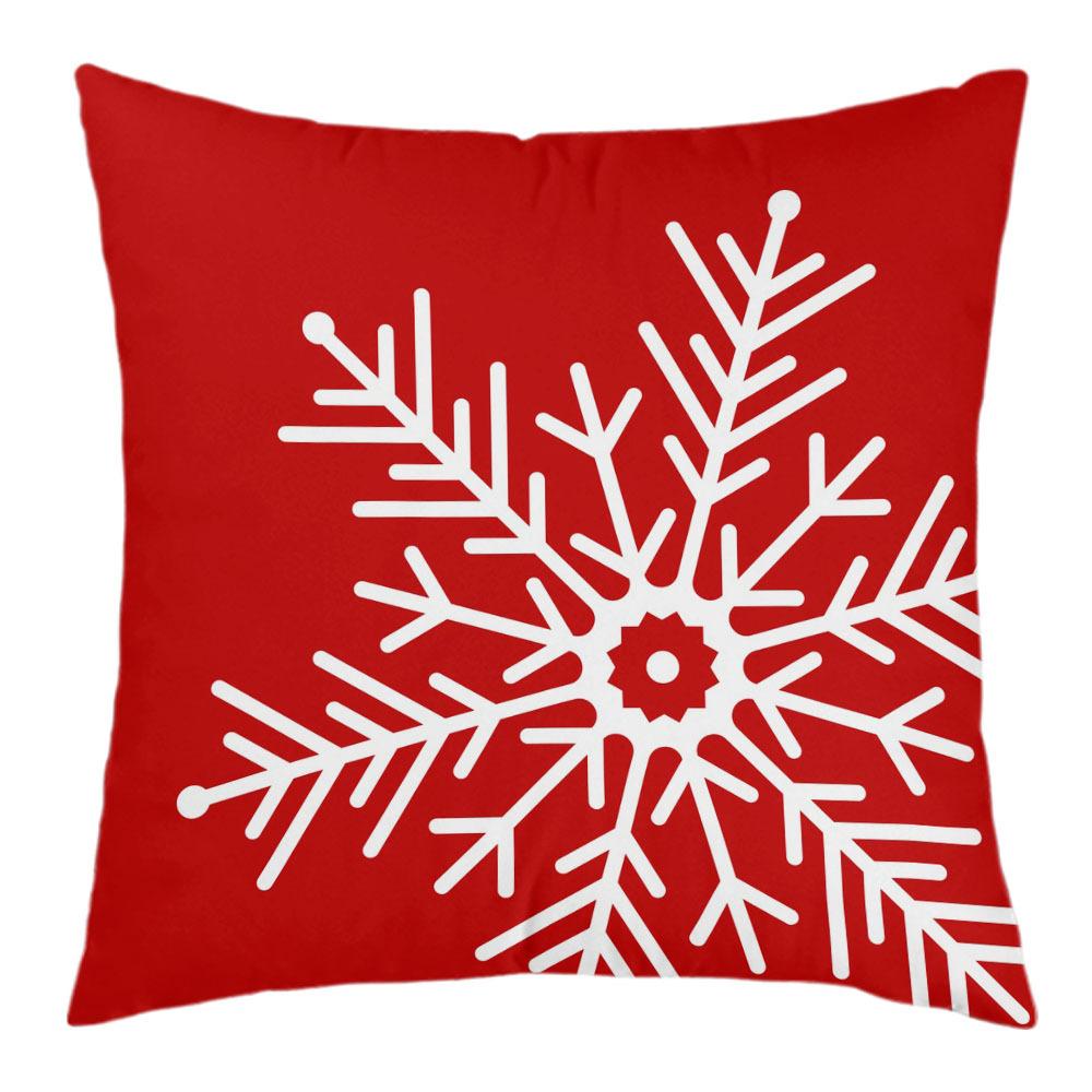 New Christmas Short Plush Pillow Cover Peach Skin Digital Printing Cushion Cover Christmas Snowman Pattern