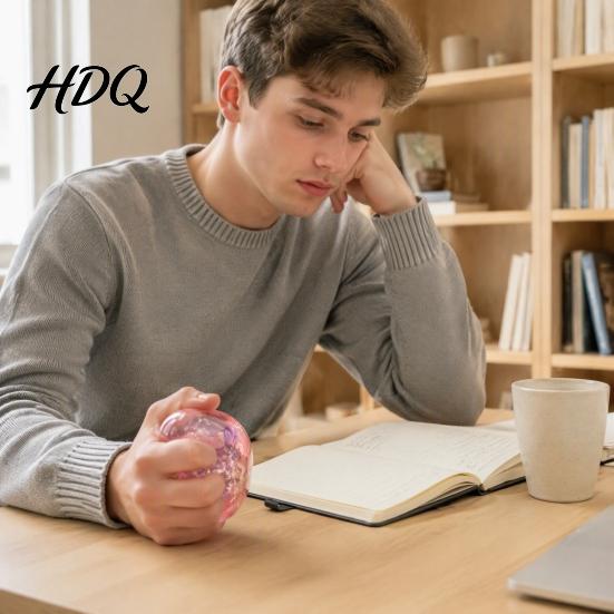 Stress Relieving Gadget Ocean Theme Relief Ball Soft Shapeable Ball Sensory Toy Pinchable Balls No Rebound Transparent Squeeze Toy for Anxiety