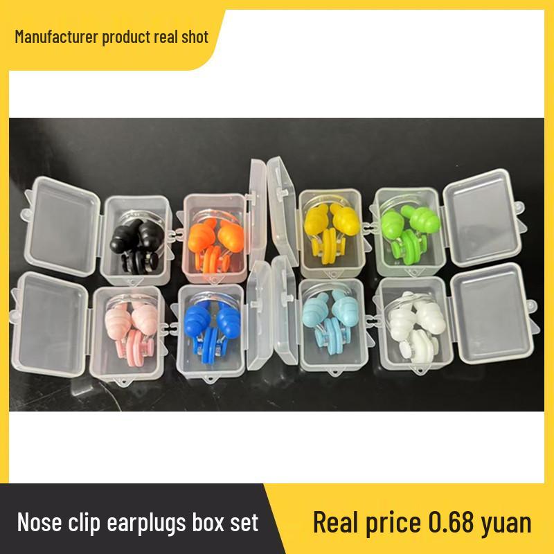 Nose Clip & Waterproof Silicone Earplugs for Swimming - Universal Fit for Adults & Children