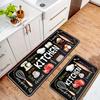 Kitchen Theme Carpet Mat Rug - Food Love Joy Design Home Decoration with Cooking Utensils Pattern Living Room Decoration Home