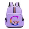 College Style Trend 26 Letter Printing Anime Cartoon Large Capacity Burden Reduction Backpack Casual Student School Bag