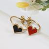 Fashion Stainless Steel Heart Shaped Rings For Women Classic Adjustable Size Gold Color Ring Wedding Party Jewelry
