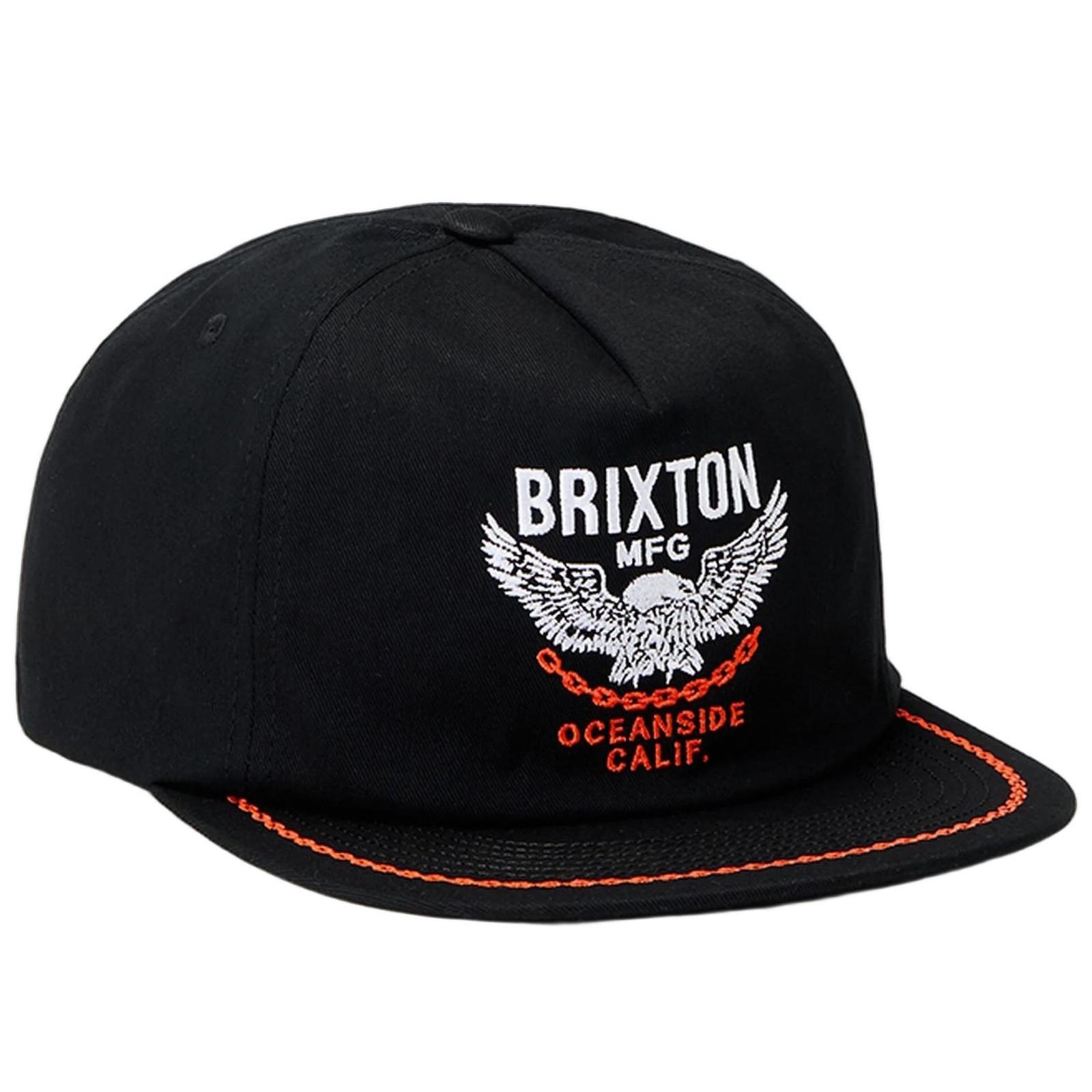 Used Brixton Waller HP Snapback Hat Cap Black Cap Free Shipping