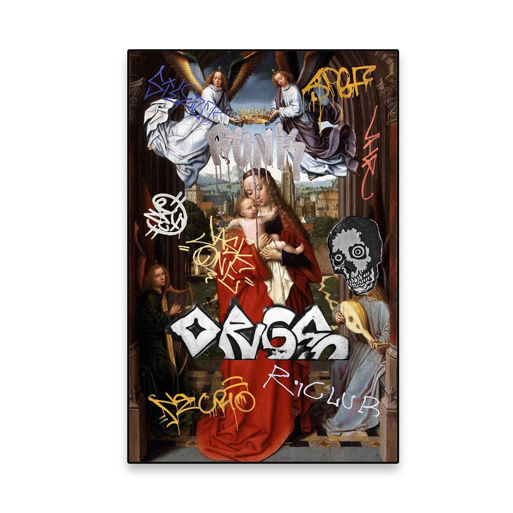 

Сучасне мистецтво графіті. Вінтажний принт «Віргінська та чотири кути», велике полотно, живопис, плакат, художній друк, зображення, декор спальні 21x30 No Frame