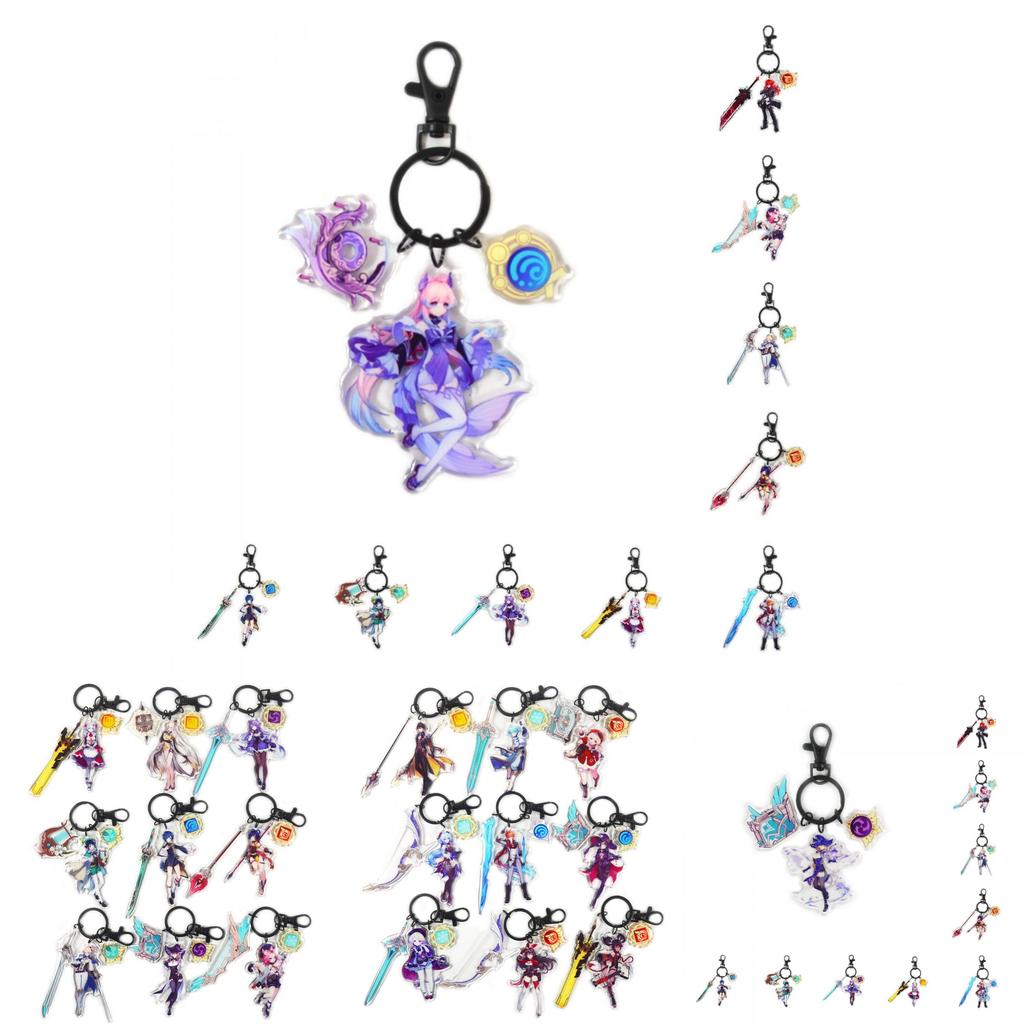 Genshin Impact Porte-clés Figurine Pendentif Ornement Cadeau d'Anniversaire Acrylique