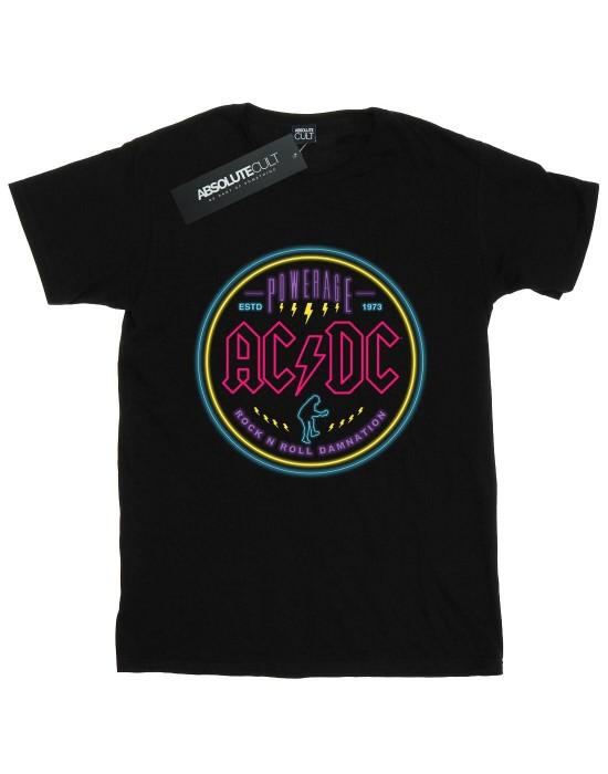 AC/DC Damen/Damen Kreis Neon Baumwolle Boyfriend T-Shirt