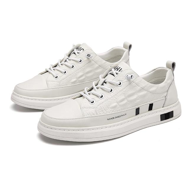 Schuhe Herren Slipper Leichte Lederschuhe Herren Mode Weiße Sneaker Weiche Bequeme Bootsschuhe Herren Sportschuhe Plateau