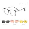 3-in-1 Polarized Magnetic Clip-On Glasses: Night Vision Sunglasses & Prescription Anti-Blue Light Myopia Frames