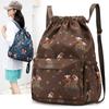Schoolbag Fashion Printed Women's Backpack Versatile Commuter Large Capacity Backpack Women's Outdoor Travel Sports Drawstring Women's Bag