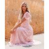 Vestido Maxi de Tul Transparente Otoño Invierno Nuevo, Vestido de Novia Pullover con Escote en V Profundo Estilo Europeo Americano, Bata Larga para Mujer de Ocio