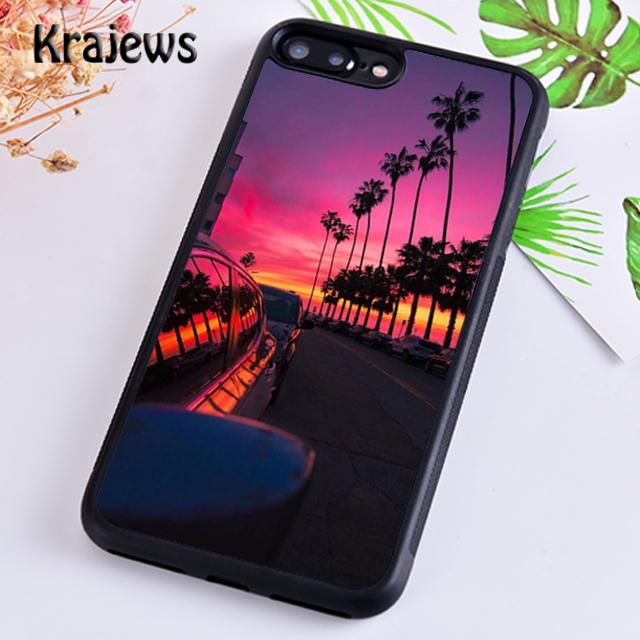Krajews palm tree sunset ocean beach Phone Case Cover For iPhone 17 Air 16 15 14 plus 11 12 pro max coque Fundas