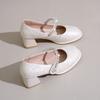 Fashion Crystal Flower Women High Heels Shoes 2025 New Trends Shallow Chunky Mary Janes Shoes Autumn Elegant Fashion Dress Pumps Zapatos