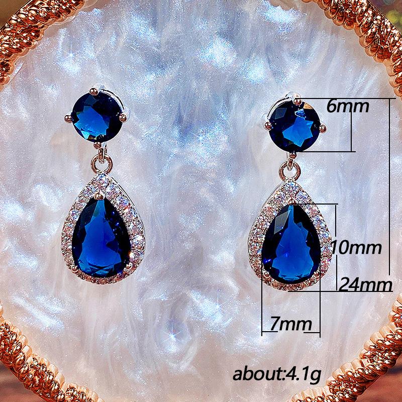 Huitan Classic Teardrop Cubic Zirconia Dangle Earrings for Women Temperament Elegant Lady's Accessories Party Eternity Jewelry