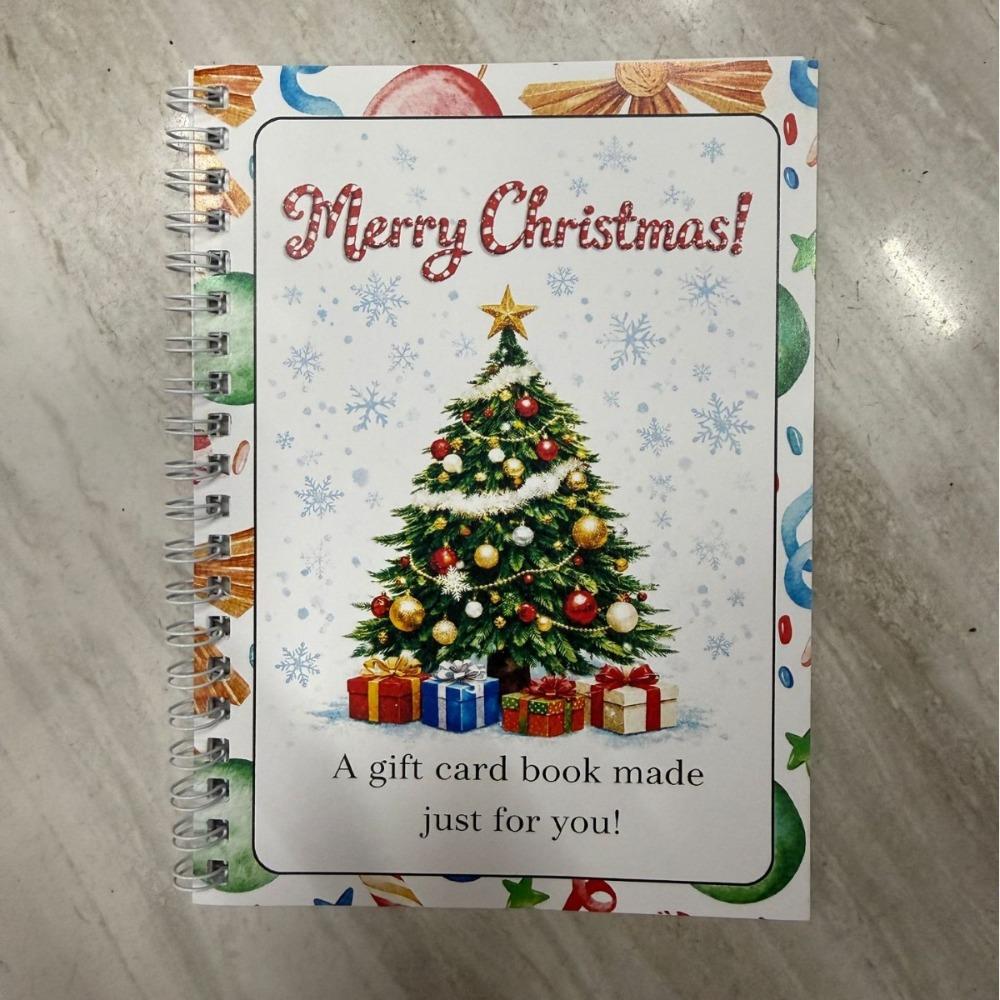 Libro de Tarjetas de Regalo de Navidad con Espiral Cuaderno de Regalo de Navidad DIY Celebración en Casa