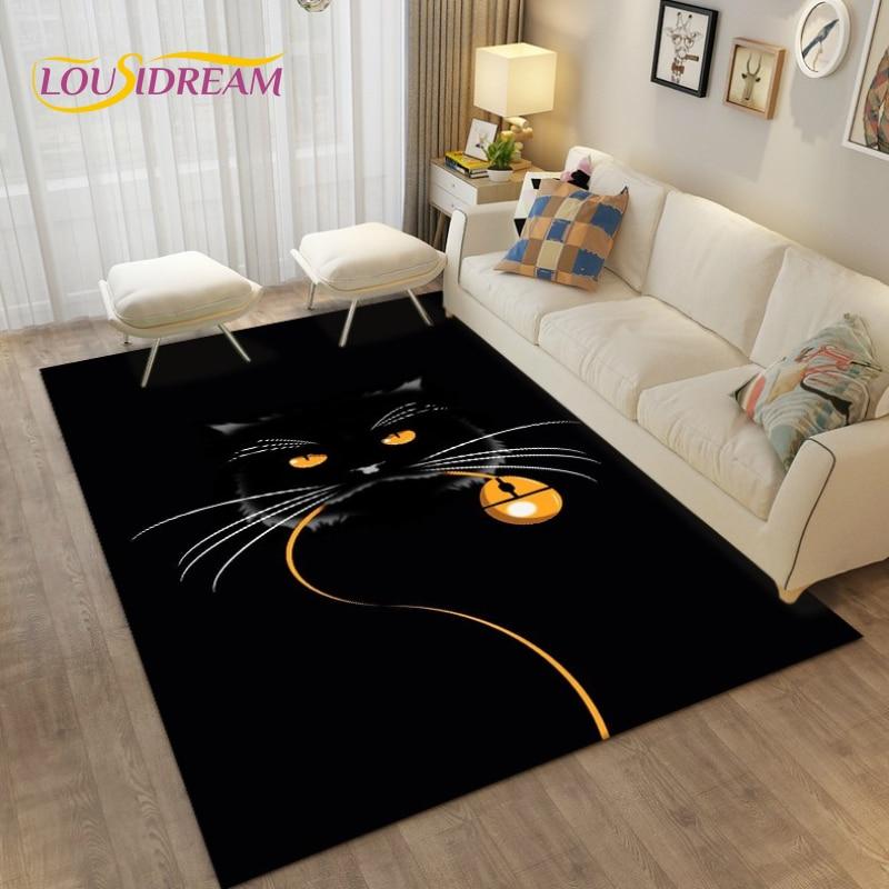 Cartoon Cute Cat Animals Carpets Rug for Living Room Bedroom Children's Room Decorative Floor Mat Kithen Bath Non-slip Area Rug