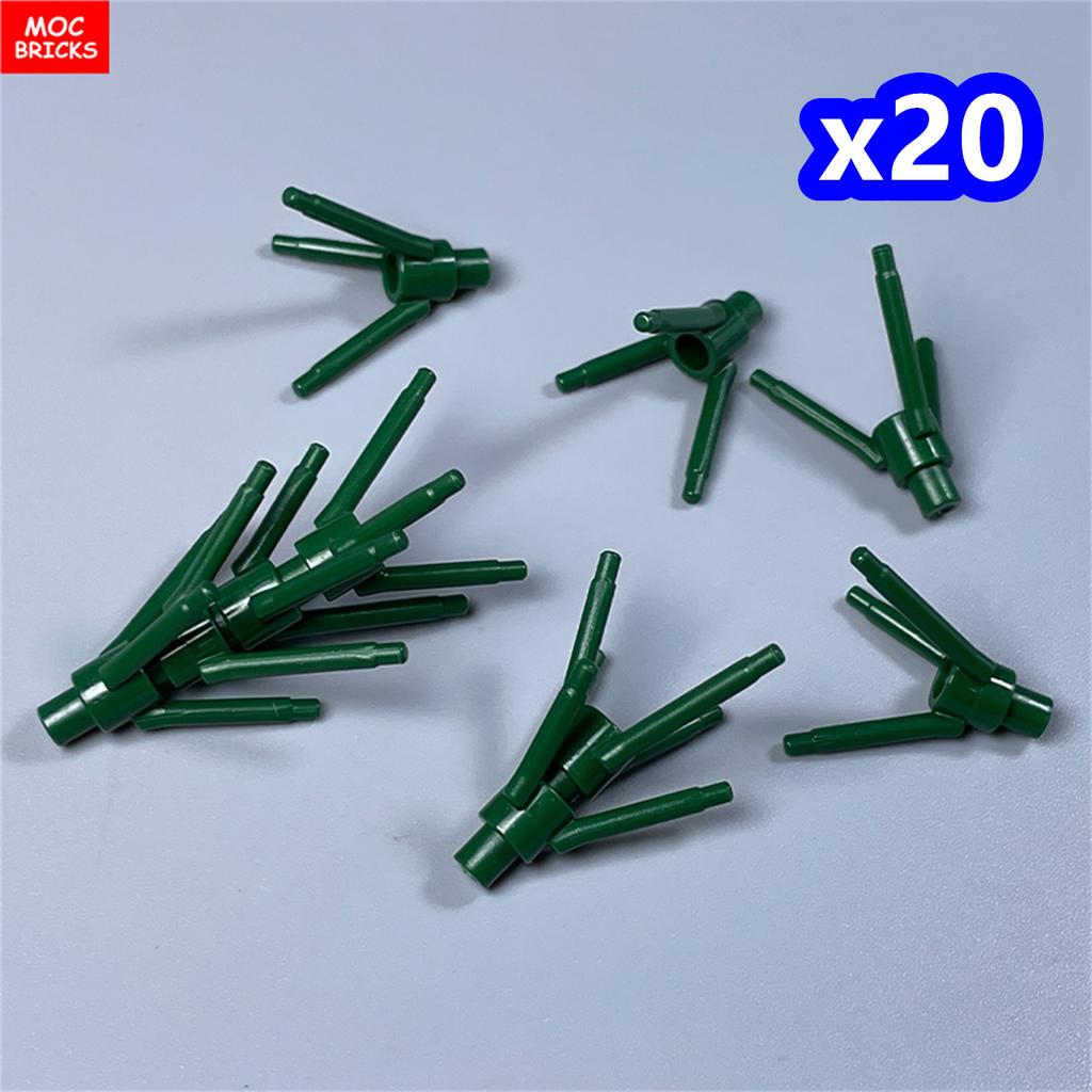 200pcs/lot MOC Bricks 24855 Plant Flower Stem with Bottom Pin For Building Block Parts DIY Christmas Gift Toy
