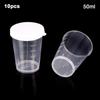 Measuring Cups With White Lids Cap 10pcs Container