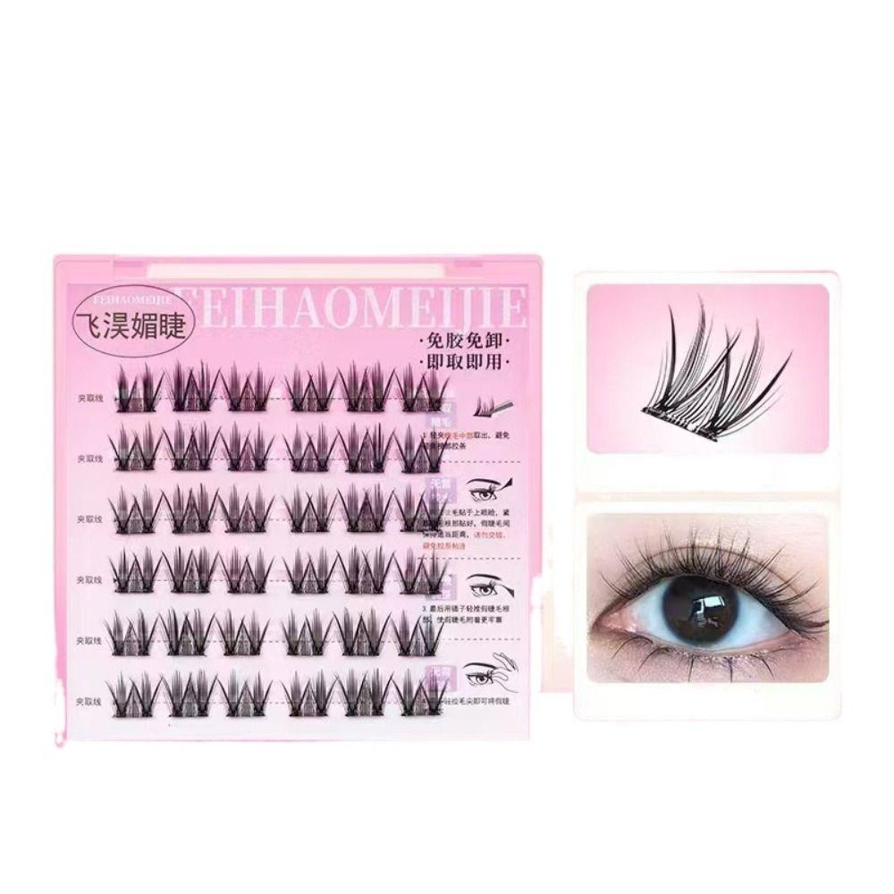 Sweet Adhesive False Eyelashes DIY False Eyelash Clusters Fairy Glue Free Fake Lashes  Makeup Tool