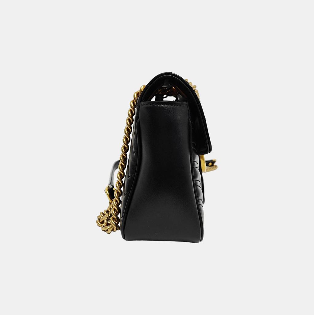 [Pre-Owned] Gucci GG Marmont Small Matelassé Shoulder Bag 'Black' - Very Good #5VX2O9