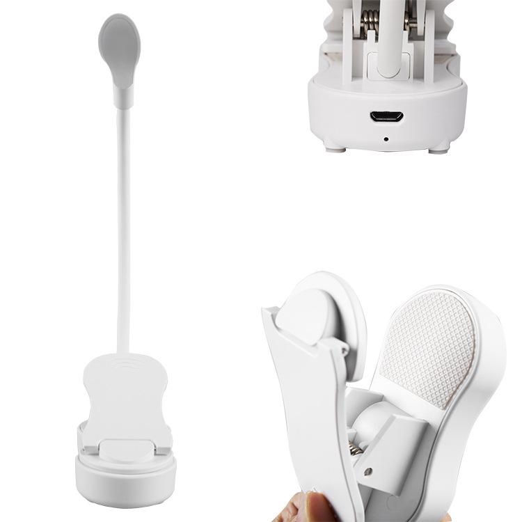 LED USB Rechargeable Portable Book Clip Lamp - Eye Protection Reading and Study Light