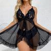 Pajamas Ladies Lace Suspender Sexy Loungewear Summer Perspective Mesh Skirt Women
