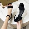 Fashion Summer Square Toe Heeled Sandals  2025 Hot Sale Buckle Strap Women's Sandals Fashion Peep Toe Dress