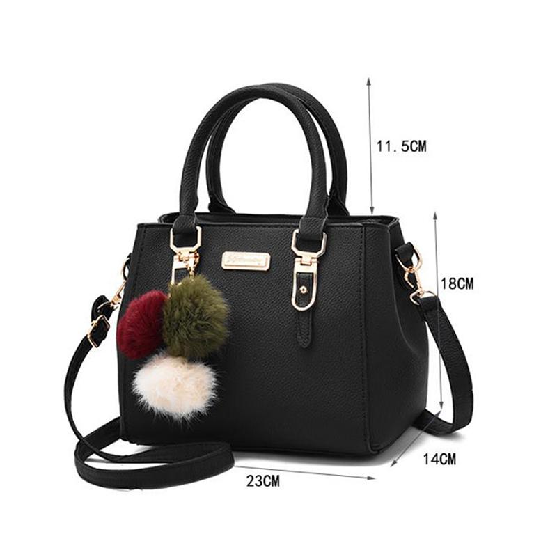PU-Lederschultertaschen mit Bommel-Dekor für stilvolle Frauen unterwegs
