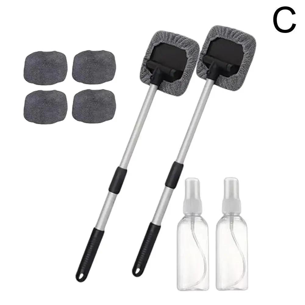 Instrument de curățare a parbrizului mașinii, retractabil, din aliaj de aluminiu, mop, perie de sticlă, ștergător, accesorii pentru spălătorie automată, curățător auto O4W3