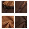 Men Coat Lapel Long Sleeve Solid Color Velvet Lining Jacket with Multi Pockets Design Zipper Closure Casual Outerwear