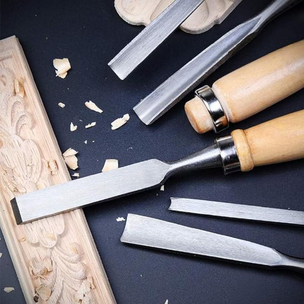 12pcs Professional Wood Carving Sharp Hand Chisel, Woodworking Gouges for Beginners Hobbyists and Professionals with Black Case