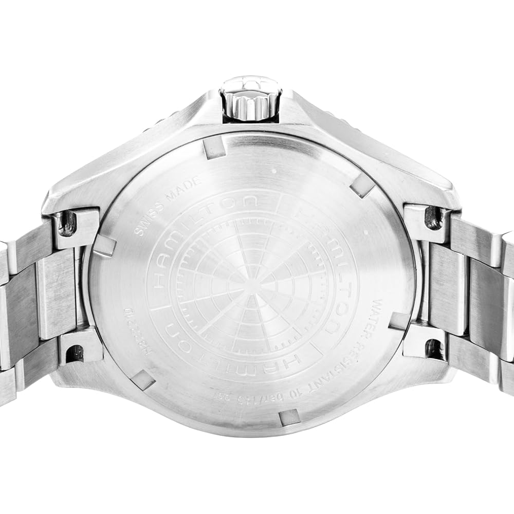 HAMILTON Herrenuhr Khaki Navy H82221110, Quarzwerk, 10 ATM Wasserdichtigkeit, Saphirglas, Weißes Zifferblatt, Edelstahl [Parallelimport]