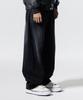 CREAM SODA LAB Half-Band Vintage Front Wash Wide Balloon Denim Pants Black