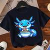 2026 Axolotl Kawaii T Shirt Kid Summer Fashion T Shirt Children Streetwear Boba Axolotl Anime Casual Child Clothing Tshirts