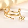 2-teiliges Set Übertreibung Persönlichkeit Goldfarbe Spirale Mehrschichtig Armband Ring Für Frauen Party Pendeln Charms Schmucksets Geschenk
