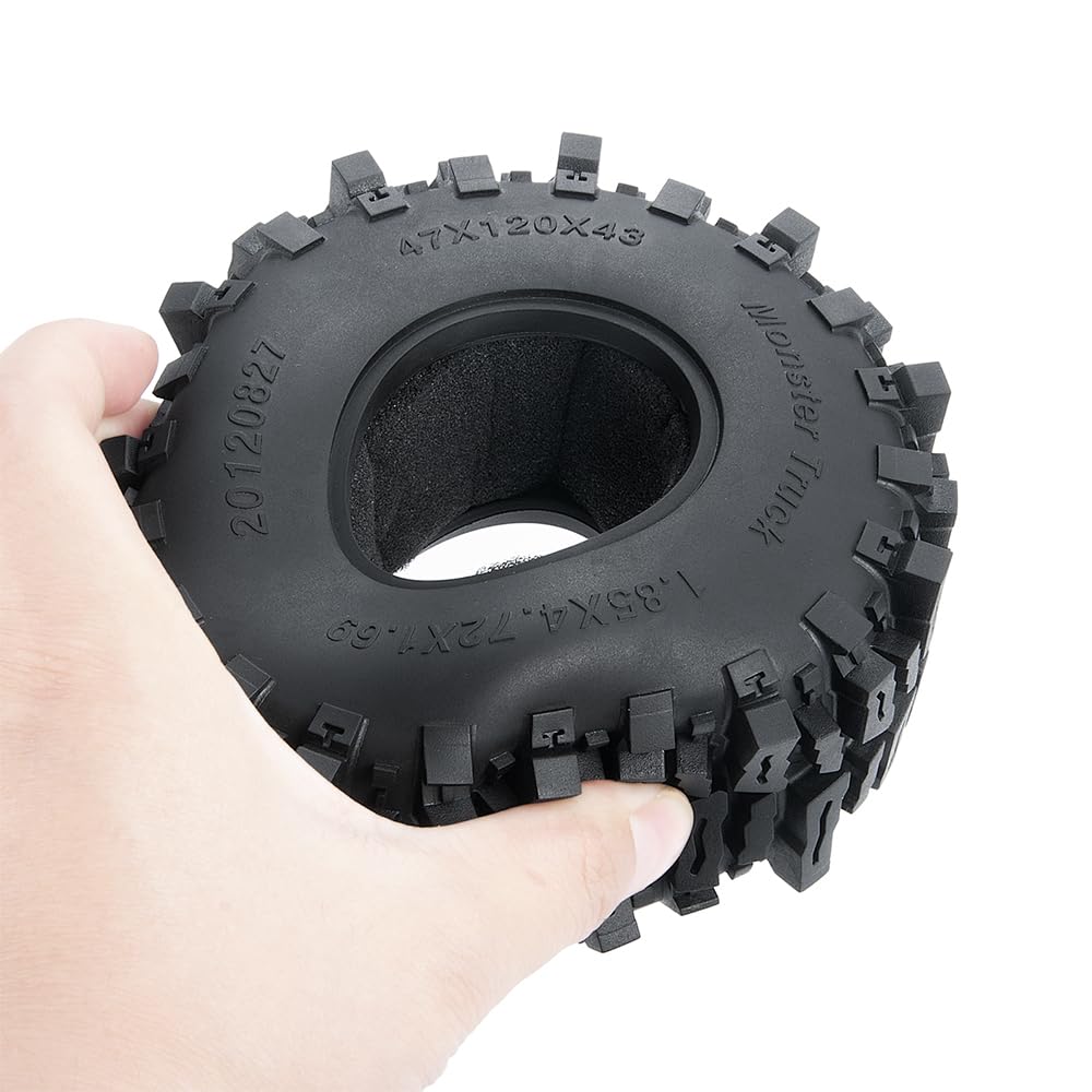 120mm 1.9 Rubber Rock Tires Wheel Tires for 1/10 RC Rock Crawler SCX10-AXI03007 (4 Pieces)