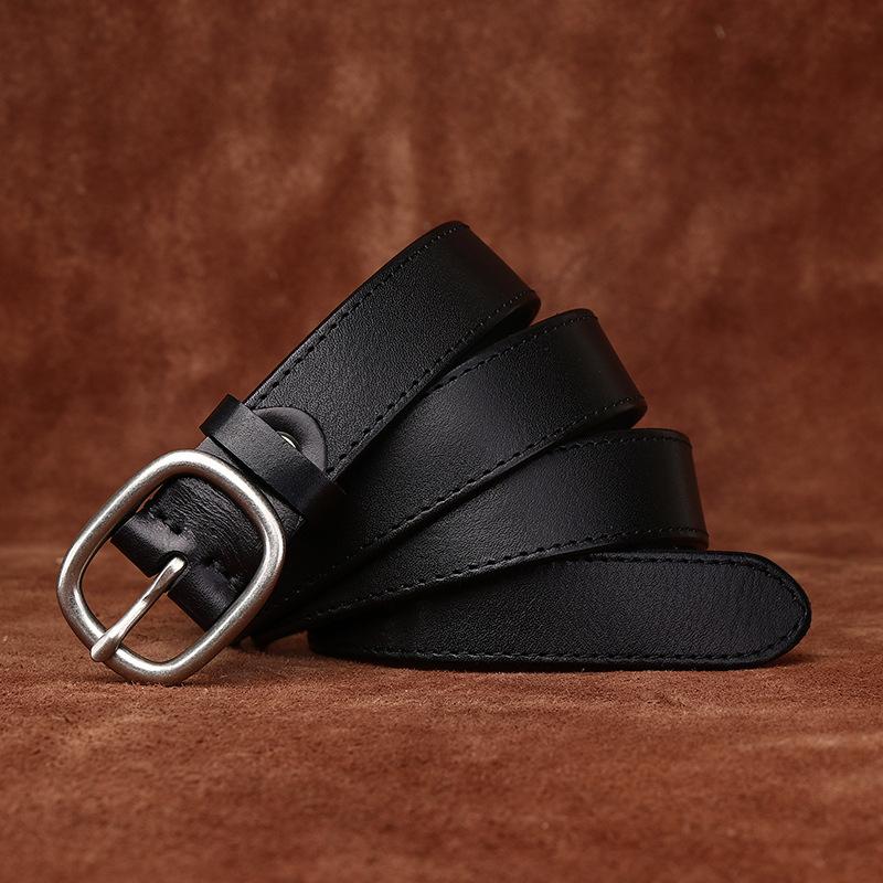 Cowhide Women's Genuine Leather Pure Pin Buckle Belt Trendy Wild Women's Internet Celebrity Jeans Belt Women