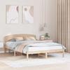Natural Wooden Bed Frame with Headboard 140 x 200 cm Solid Pine Wood